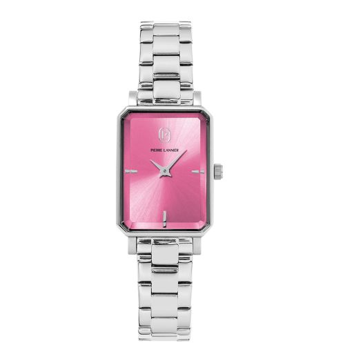 MONTRE PIERRE LANNIER ARIANE ARGENTEE ET ROSE 005P651