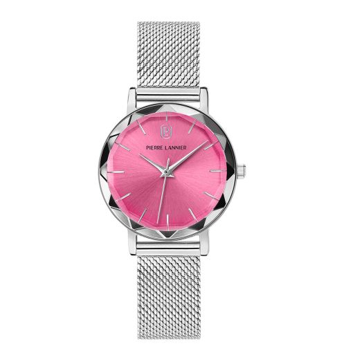 MONTRE PIERRE LANNIER MULTIPLES ARGENTEE ET ROSE 009M651