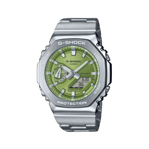 MONTRE G-SHOCK CLASSIC ARGENTEE ET VERTE GM-2110D-3AER